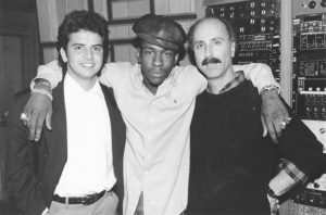 Glenn Mederios,DD, and Bobby Brown after mix of #1 record and most played record of the year "She Ain't Worth it" at Conway Studios LA.